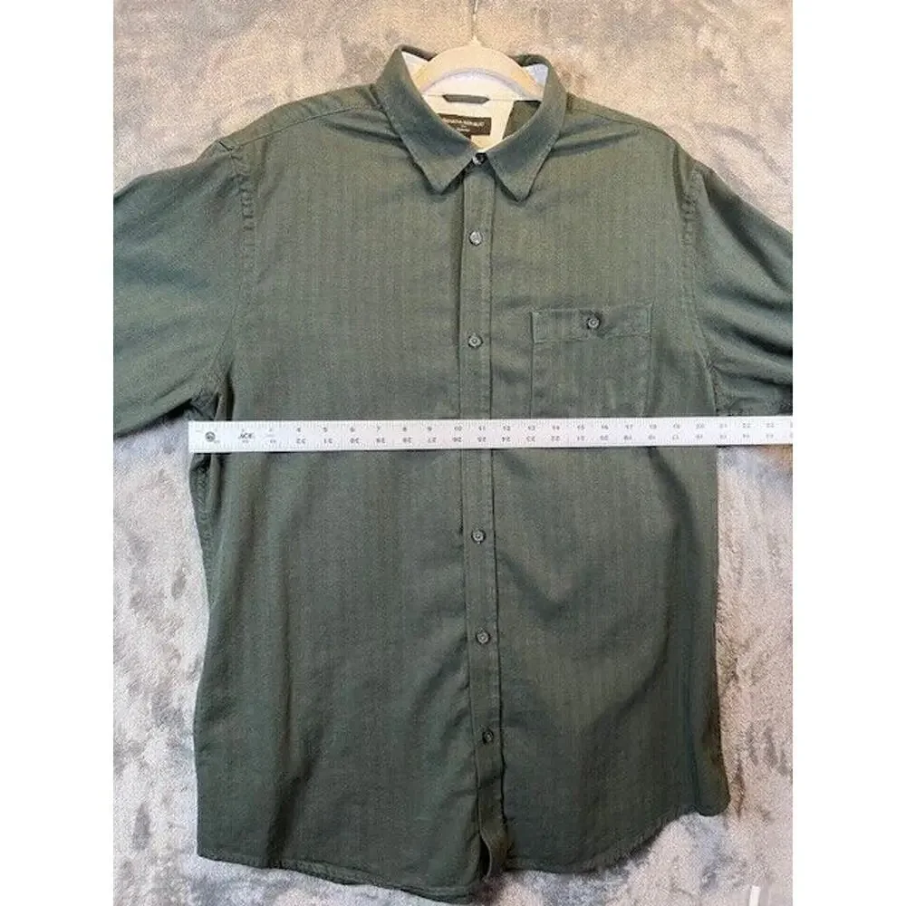 Men's Banana Republic Dark Green XL L/S 100% Cotton Button Up Collared Slim Fit